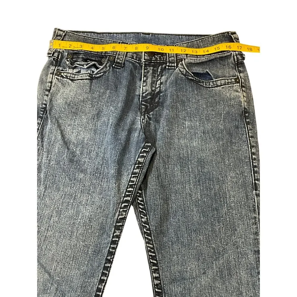 True Religion Men’s Ricky Straight Jeans Size 31 Blue Acid Wash